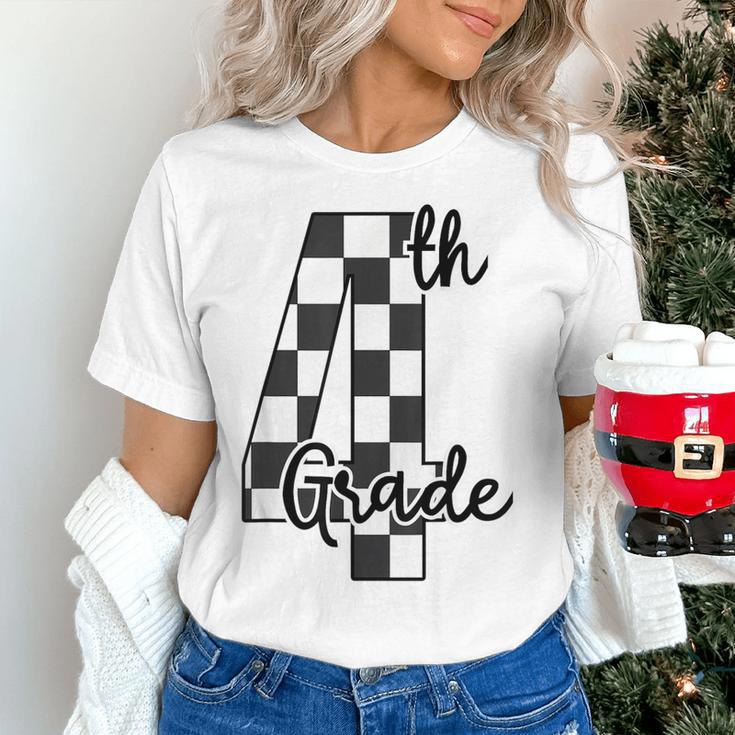 Checkered Fourth Grade Back To School Teachers Students Women's T-Shirt, gift for family, gift for coworker