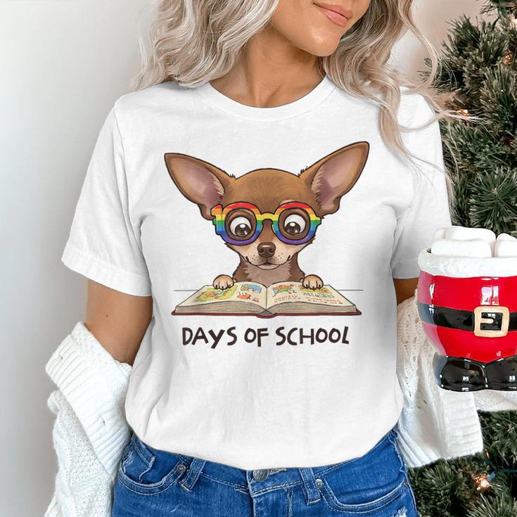 Chihuahua 100 Days Of School Rainbow Glasses Teacher Women's T-Shirt, gift for family, gift for coworker