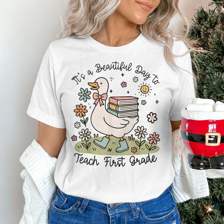 Cute Goose It's A Beautiful Day To Teach 1st Grade Teacher Women's T-Shirt, gift for family, gift for coworker Cute Goose It's A Beautiful Day To Teach 1st Grade Teacher Women's T-Shirt, gift for family, gift for coworker