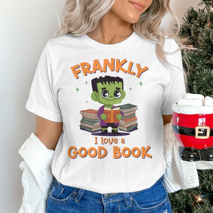 Cute Halloween Teacher Librarian Frankenstein Reading Books Women's T-Shirt, gift for family, gift for coworker Cute Halloween Teacher Librarian Frankenstein Reading Books Women's T-Shirt, gift for family, gift for coworker