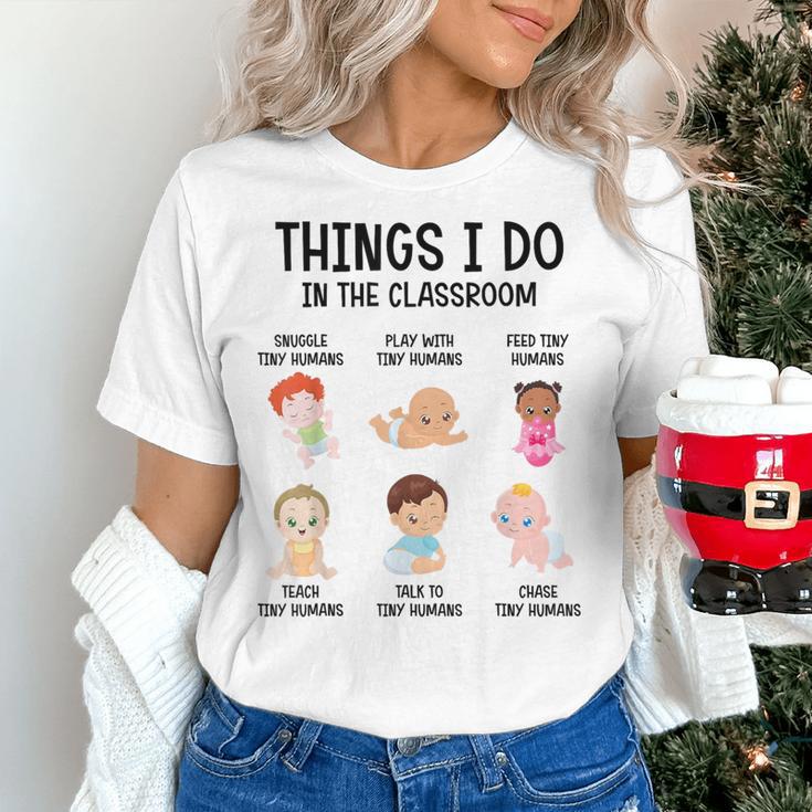 Daycare Preschool Infant Teacher Thing I Do In The Classroom Women's T-Shirt, gift for family, gift for coworker