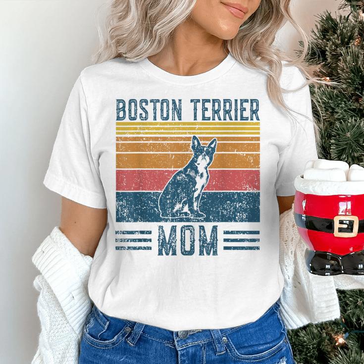 Dog Boston Terrier Mom Vintage Boston Terrier Mom Women's T-Shirt, Boston Terrier Mom Shirts, gift for family, gift for coworker