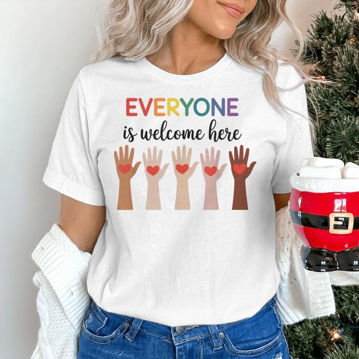 Everyone Is Welcome Here Idaho Teacher Women's T-Shirt, gift for family, gift for coworker Everyone Is Welcome Here Idaho Teacher Women's T-Shirt, gift for family, gift for coworker