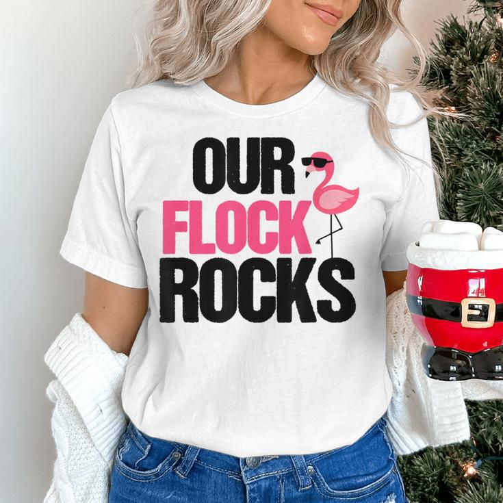 Our Flock Rocks Flamingo Mother's Day Teacher Women's T-Shirt, gift for family, gift for coworker Our Flock Rocks Flamingo Mother's Day Teacher Women's T-Shirt, gift for family, gift for coworker
