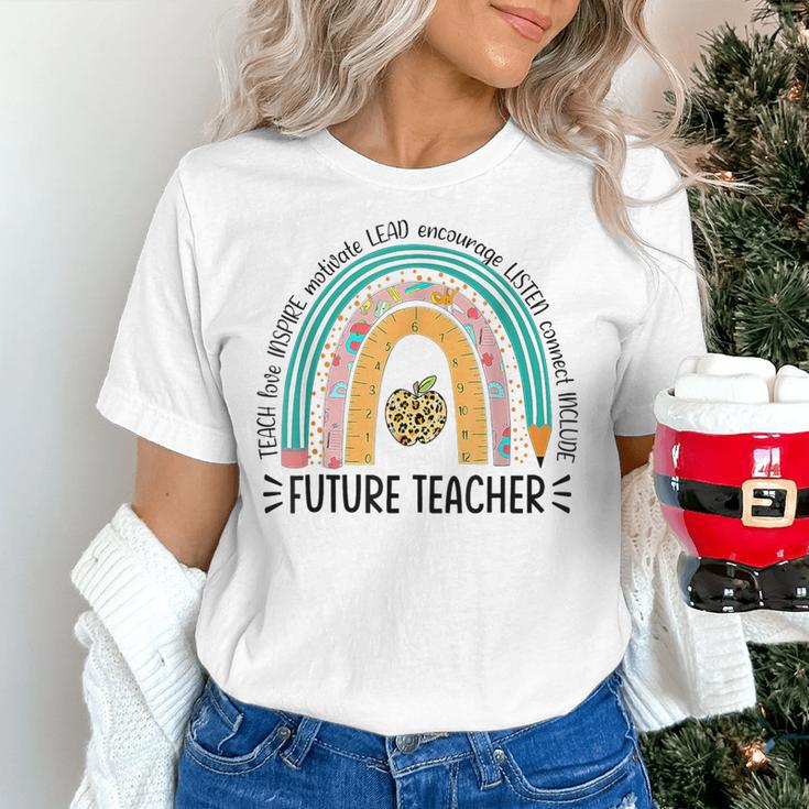 Future Teacher Cute Rainbow Leopard Teacher Outfit For Men Women Girls Kids Women's T-Shirt, Future Teacher Shirts, gift for family, gift for coworker Future Teacher Cute Rainbow Leopard Teacher Outfit For Men Women Girls Kids Women's T-Shirt, Future Teacher Shirts, gift for family, gift for coworker