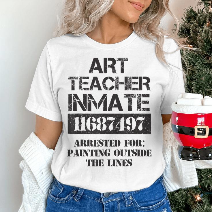 Halloween Art Teacher Prisoner Costume Women's T-Shirt, gift for family, gift for coworker