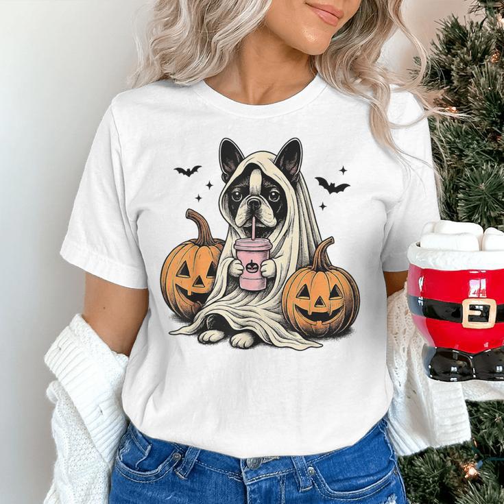 Halloween Boston Terrier Ghost Women's T-Shirt, Boston Terrier Halloween Shirts, Boston Terrier Ghost Shirts, gift for family, gift for coworker