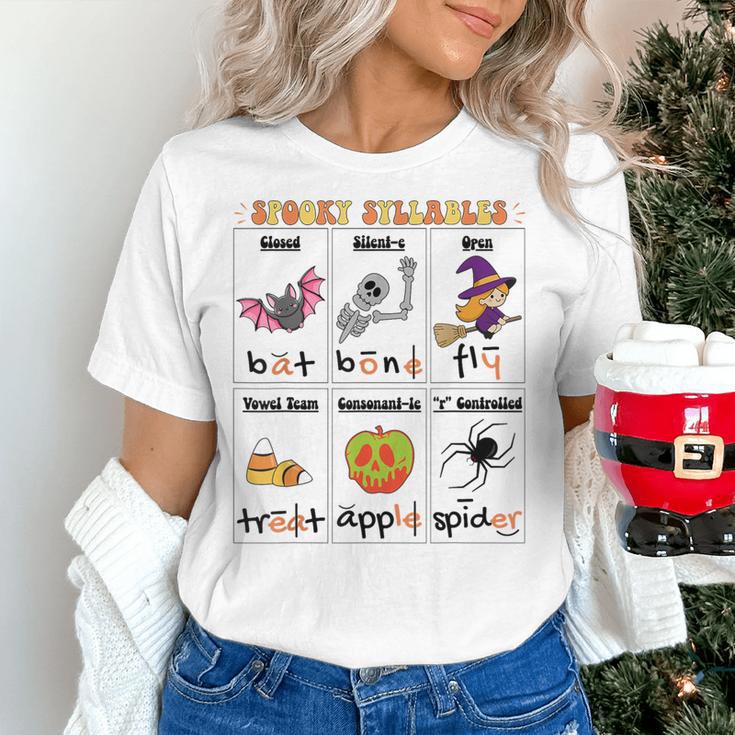 Halloween Reading Spooky Syllables Teacher Vintage Women's T-Shirt, gift for family, gift for coworker Halloween Reading Spooky Syllables Teacher Vintage Women's T-Shirt, gift for family, gift for coworker