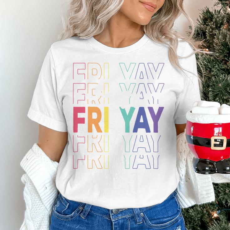 Happy Fri Yay Teacher Friday Saying Women's T-Shirt, gift for family, gift for coworker