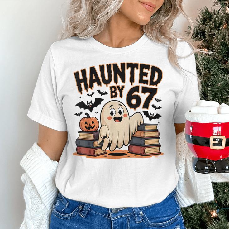 Haunted By 67 Teacher Ghost Pumpkin Halloween Costum Women's T-Shirt, gift for family, gift for coworker