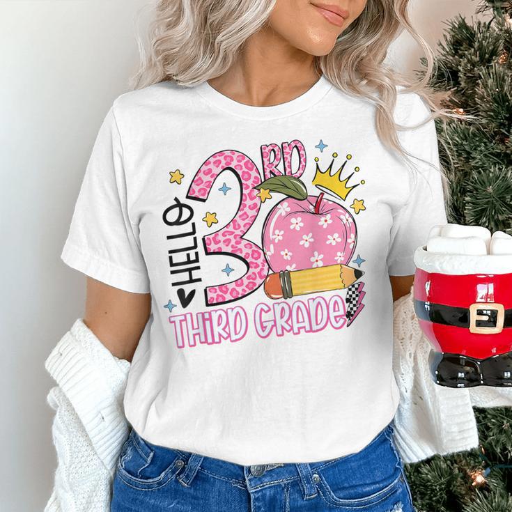 Hello 3rd Third Grade Back To School Pink Leopard Teacher Women's T-Shirt, gift for family, gift for coworker Hello 3rd Third Grade Back To School Pink Leopard Teacher Women's T-Shirt, gift for family, gift for coworker