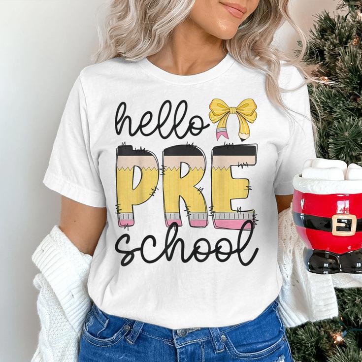 Hello Pre-K Preschool Back To School First Day Teacher Kids Women's T-Shirt, gift for family, gift for coworker Hello Pre-K Preschool Back To School First Day Teacher Kids Women's T-Shirt, gift for family, gift for coworker