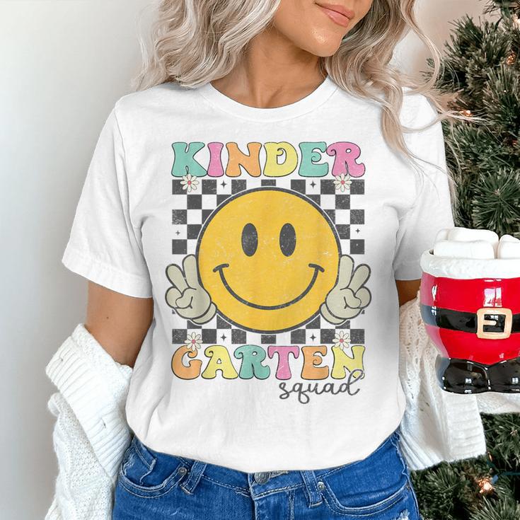 Kindergarten Squad Smile Face Teachers Kids Back To School Women's T-Shirt, gift for family, gift for coworker Kindergarten Squad Smile Face Teachers Kids Back To School Women's T-Shirt, gift for family, gift for coworker
