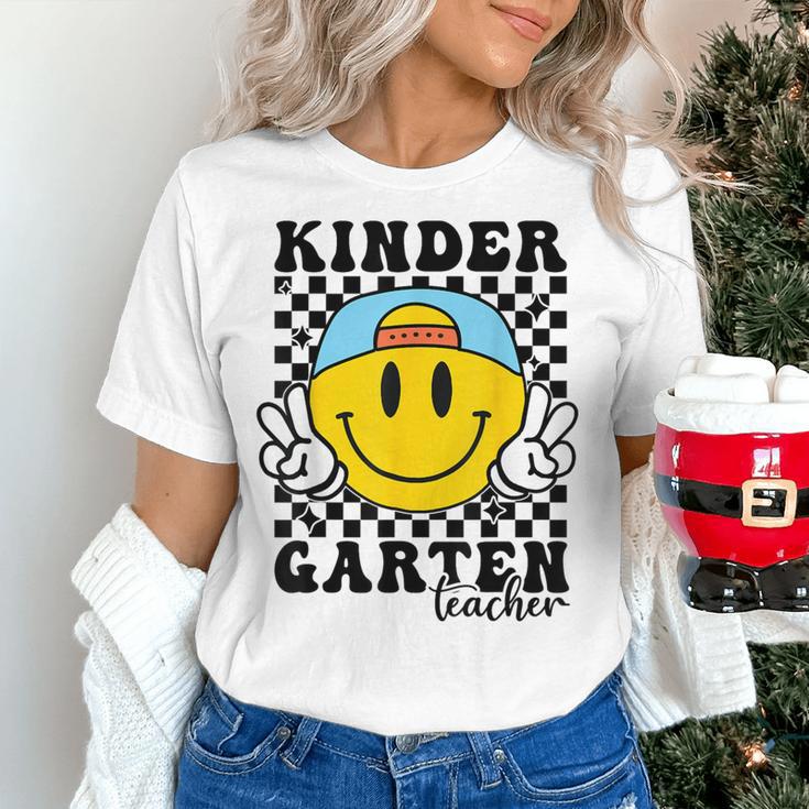 Kindergarten Teacher Hippie Smile Face Back School Women's T-Shirt, gift for family, gift for coworker Kindergarten Teacher Hippie Smile Face Back School Women's T-Shirt, gift for family, gift for coworker