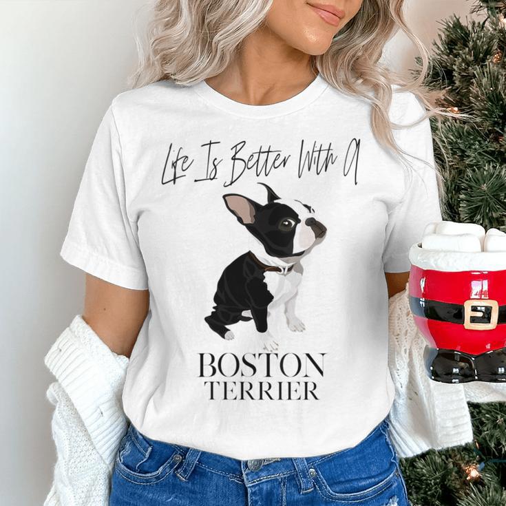 Life Is Better With A Boston Terrier Dog For Lover Women's T-Shirt, gift for family, gift for coworker
