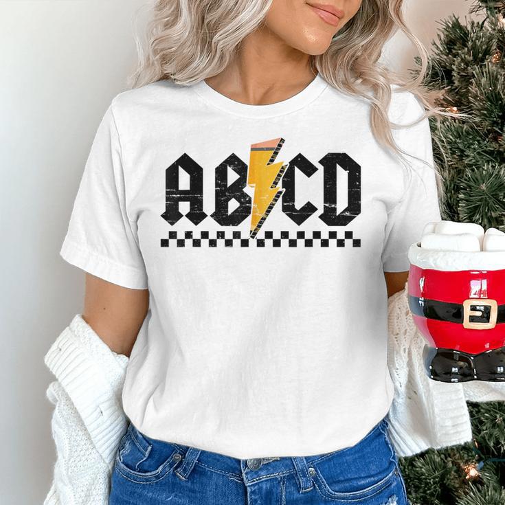 Lightning Pencil Rock'n Roll ABCD Teacher Back To School Kid Women's T-Shirt, gift for family, gift for coworker Lightning Pencil Rock'n Roll ABCD Teacher Back To School Kid Women's T-Shirt, gift for family, gift for coworker