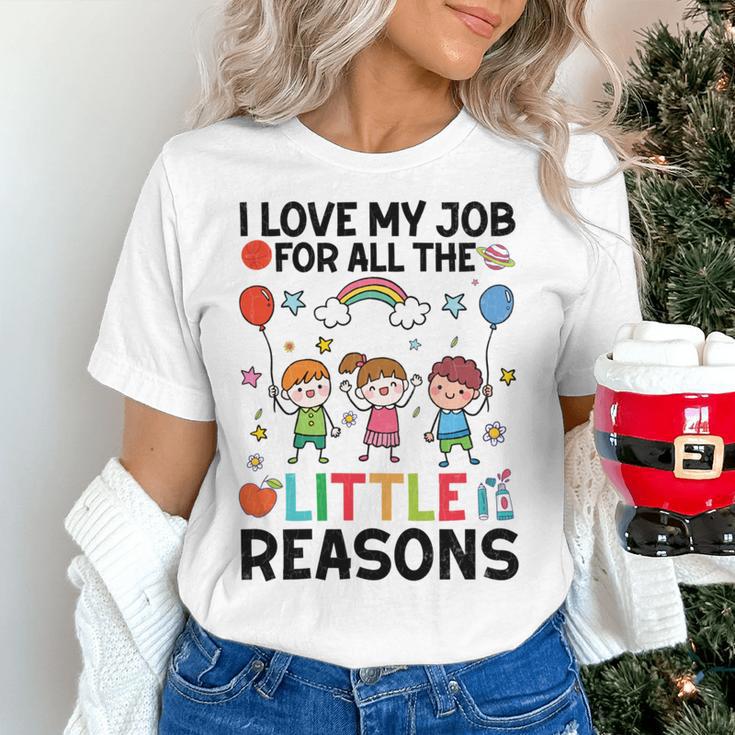 Love Job For Little Reasons Daycare Teacher Graphic Women's T-Shirt, gift for family, gift for coworker Love Job For Little Reasons Daycare Teacher Graphic Women's T-Shirt, gift for family, gift for coworker