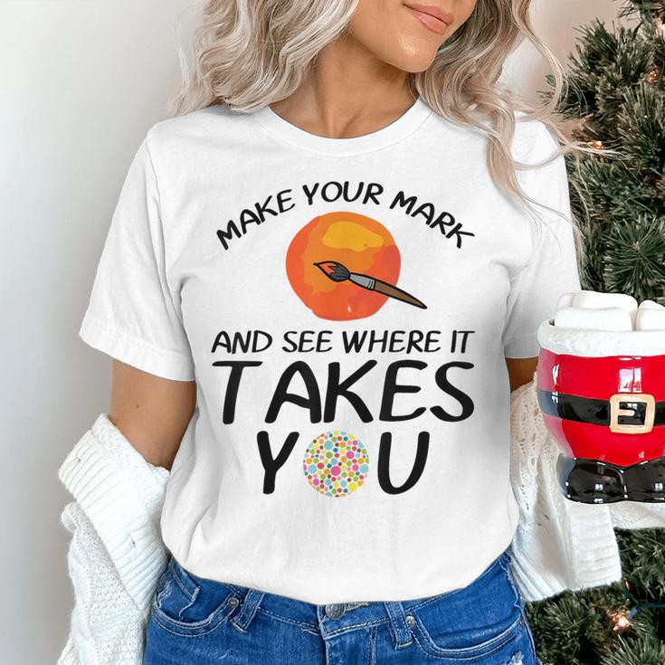 Make Mark Paintbrush International Dot Day Art Teacher Women's T-Shirt, gift for family, gift for coworker Make Mark Paintbrush International Dot Day Art Teacher Women's T-Shirt, gift for family, gift for coworker
