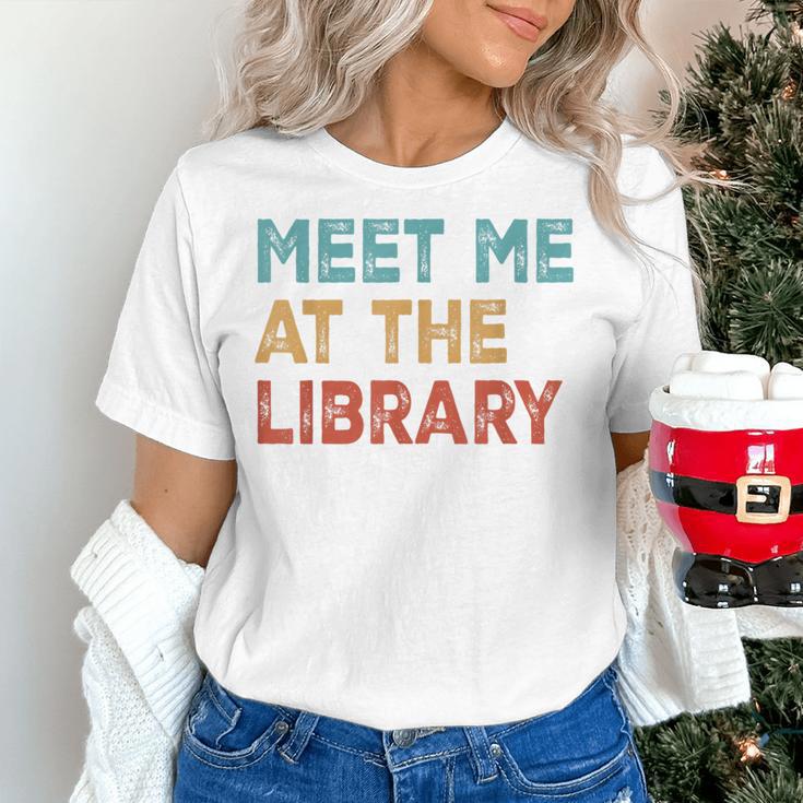 Meet Me At The Library For Teachers And School Librarians Women's T-Shirt, gift for family, gift for coworker Meet Me At The Library For Teachers And School Librarians Women's T-Shirt, gift for family, gift for coworker