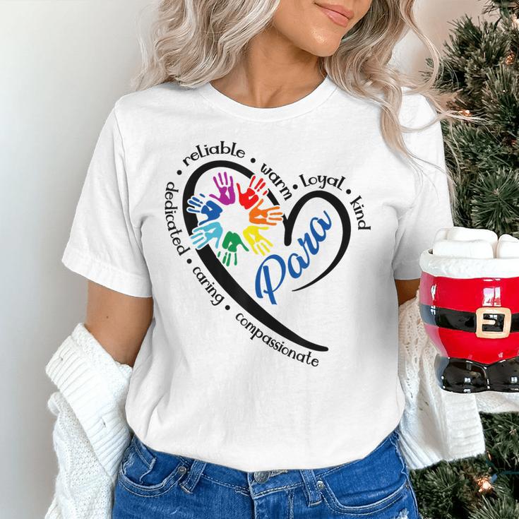 Para Heart Teacher Paraprofessional Paraeducator Men Women Women's T-Shirt, gift for family, gift for coworker