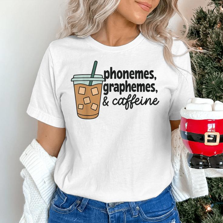 Phonemes Graphemes And Caffeine Coffee Teacher Appreciation Women's T-Shirt, gift for family, gift for coworker Phonemes Graphemes And Caffeine Coffee Teacher Appreciation Women's T-Shirt, gift for family, gift for coworker