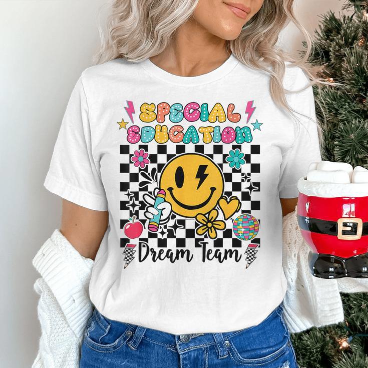 Retro Special Education Squad Groovy Dream Team Teacher Women's T-Shirt, Groovy Teacher Shirts, gift for family, gift for coworker
