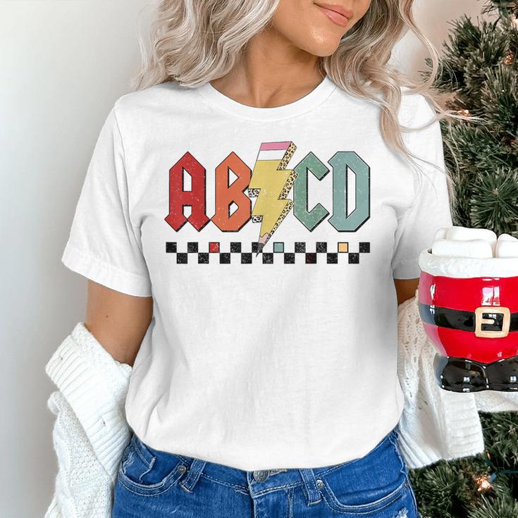 Rock Abcd Back To School Abcd Preschool Teacher Appreciation Women's T-Shirt, gift for family, gift for coworker Rock Abcd Back To School Abcd Preschool Teacher Appreciation Women's T-Shirt, gift for family, gift for coworker