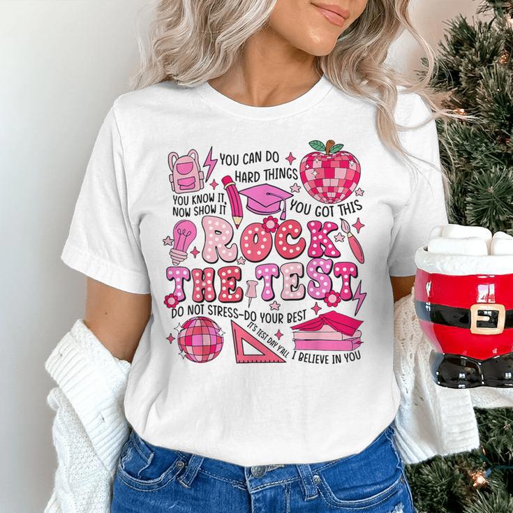 Rock The Test Testing Day Don't Stress Do Your Best Teacher For Men Women Girls Kids Women's T-Shirt, gift for family, gift for coworker