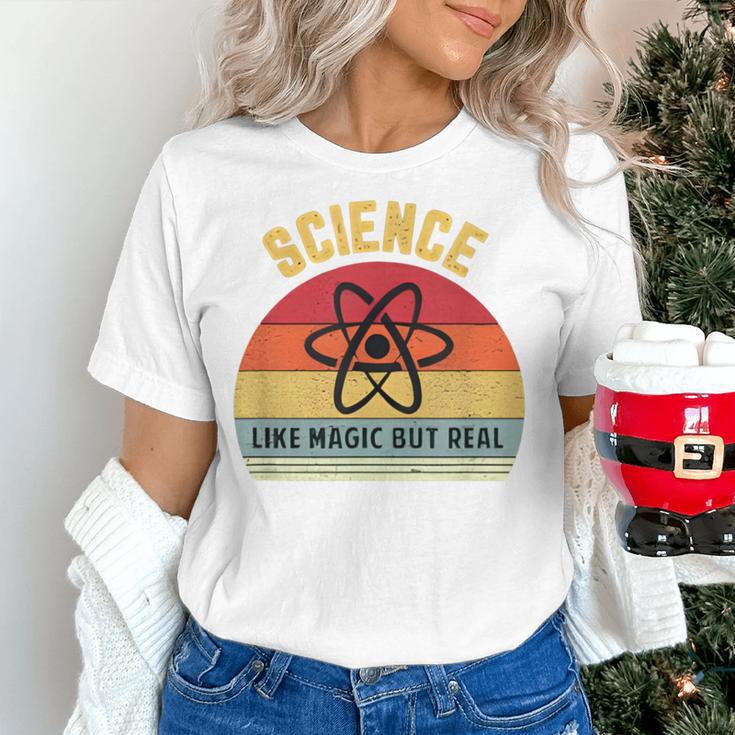 Science Like Magic But Real Science Teacher Graphics Geek Women's T-Shirt, Science Teacher Shirts, gift for family, gift for coworker