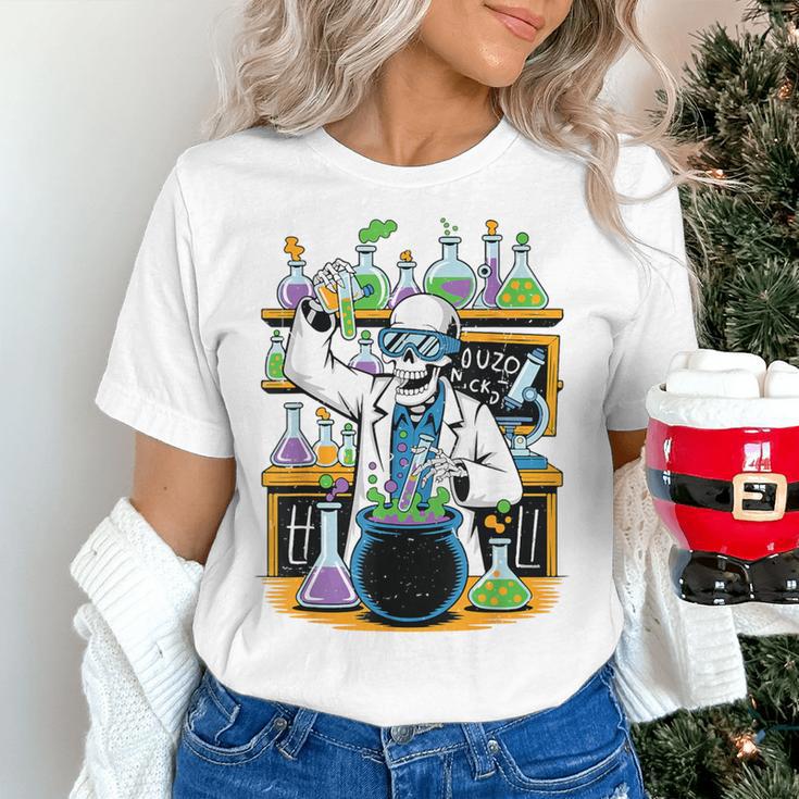 Skeleton Mad Scientist Halloween Costume Science Teacher Women's T-Shirt, Science Teacher Shirts, gift for family, gift for coworker Skeleton Mad Scientist Halloween Costume Science Teacher Women's T-Shirt, Science Teacher Shirts, gift for family, gift for coworker