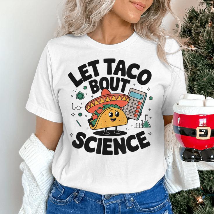 Lets Tacos Bout Science Scientist Teacher Women's T-Shirt, Science Teacher Shirts, gift for family, gift for coworker Lets Tacos Bout Science Scientist Teacher Women's T-Shirt, Science Teacher Shirts, gift for family, gift for coworker