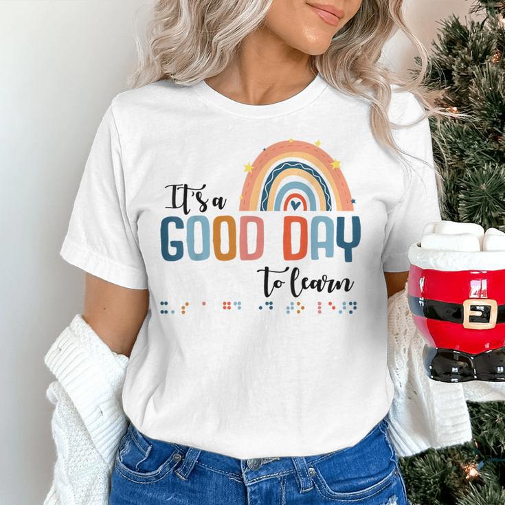 Teacher Of Visually Impaired Braille A Good Day To Learn Women's T-Shirt, gift for family, gift for coworker