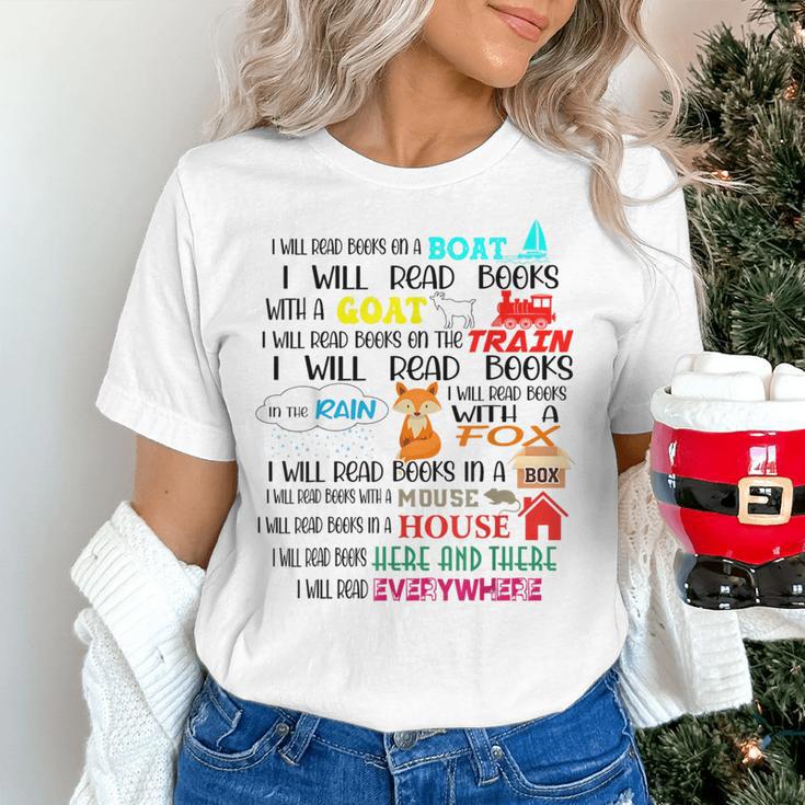 Teacher I Will Read Book On Boat Kids Women Bookworm Women's T-Shirt, gift for family, gift for coworker