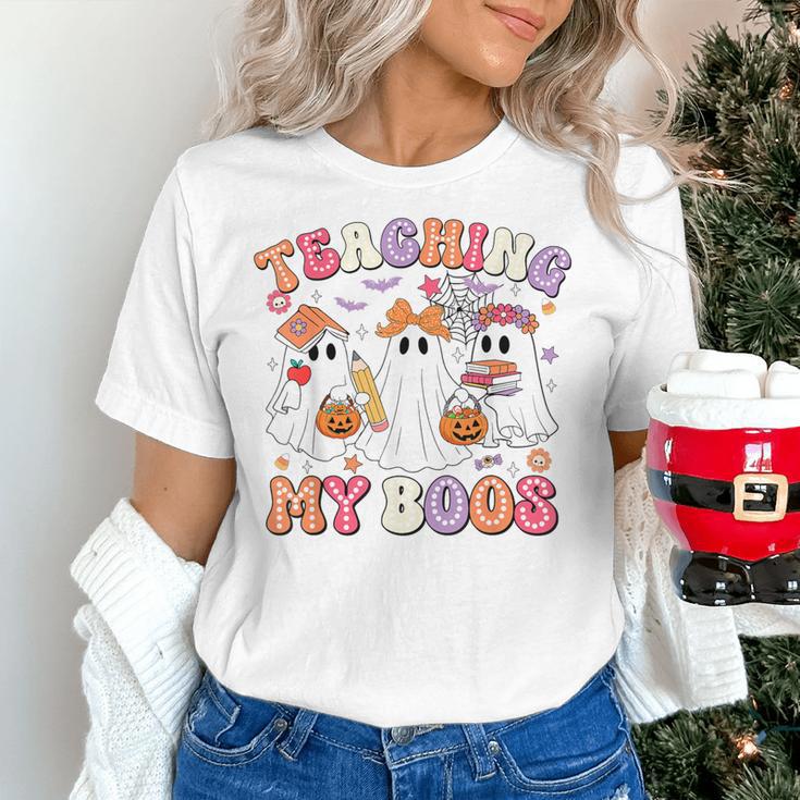 Teaching My Boos Cute Spooky Ghost Teacher Halloween Women Women's T-Shirt, gift for family, gift for coworker