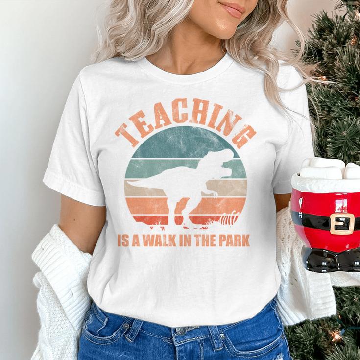 Teaching Is A Walk In The Park Teacher T-Rex Retro Women's T-Shirt, gift for family, gift for coworker Teaching Is A Walk In The Park Teacher T-Rex Retro Women's T-Shirt, gift for family, gift for coworker