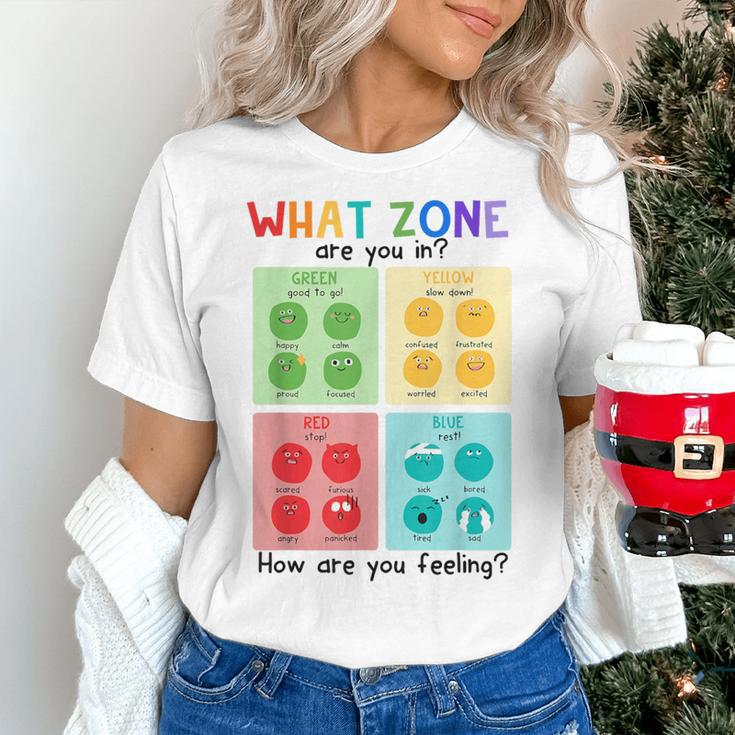 What Zone Are You In How Are You Feeling Teacher Women's T-Shirt, gift for family, gift for coworker