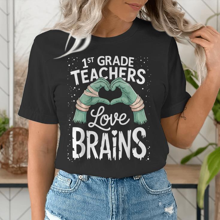 1st Grade Teachers Love Brains Shirt Halloween Teacher Women's T-Shirt, funny gift 1st Grade Teachers Love Brains Shirt Halloween Teacher Women's T-Shirt, funny gift