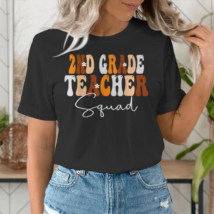 2nd Grade Teacher Squad Cute Women Groovy Fall Autumn Lovers Women's T-Shirt, Groovy Teacher Shirts, 2nd Grade Teacher Shirts, funny gift 2nd Grade Teacher Squad Cute Women Groovy Fall Autumn Lovers Women's T-Shirt, Groovy Teacher Shirts, 2nd Grade Teacher Shirts, funny gift