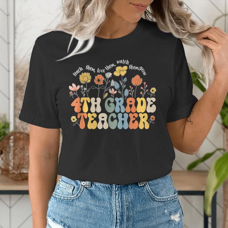 4th Fourth Grade Teacher Appreciation Teaching Wildflowers Women's T-Shirt, 4th Grade Teacher Shirts, funny gift 4th Fourth Grade Teacher Appreciation Teaching Wildflowers Women's T-Shirt, 4th Grade Teacher Shirts, funny gift