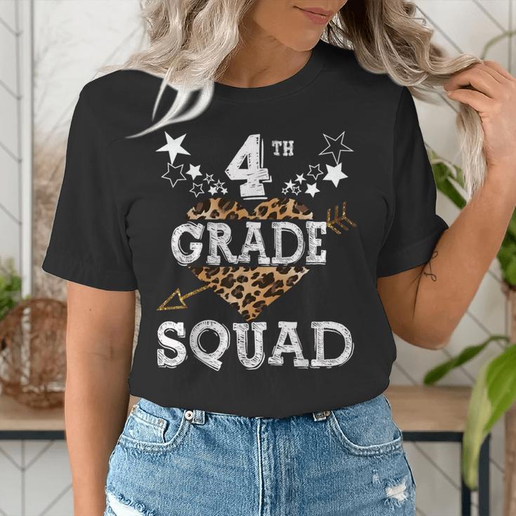 4th Grade Squad Star Team Leopard Teacher Crew Student Men Women Girls Kids Women's T-Shirt, 4th Grade Teacher Shirts, funny gift 4th Grade Squad Star Team Leopard Teacher Crew Student Men Women Girls Kids Women's T-Shirt, 4th Grade Teacher Shirts, funny gift