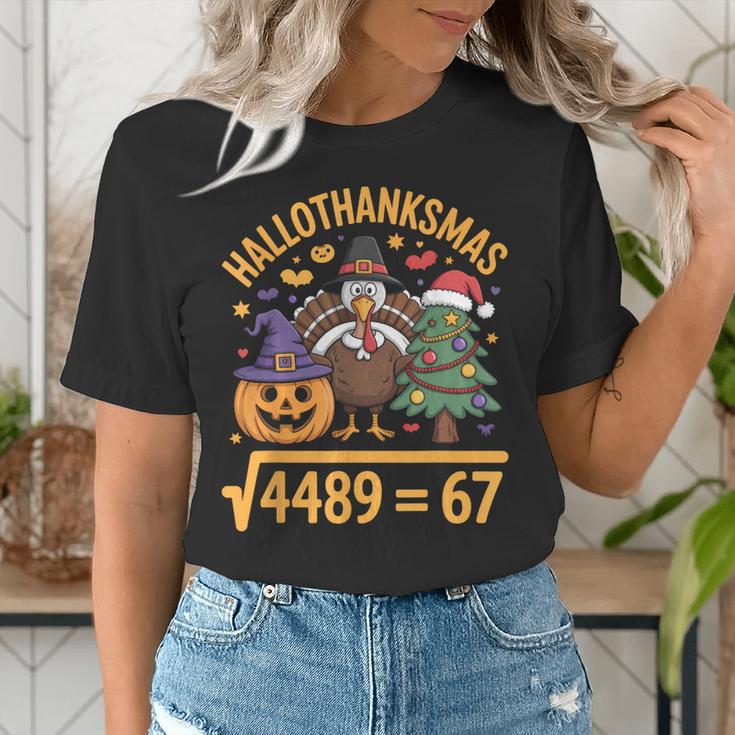 67 Meme Math Teacher Root 4489 Hallothanksmas Six Seven Women's T-Shirt, funny gift 67 Meme Math Teacher Root 4489 Hallothanksmas Six Seven Women's T-Shirt, funny gift