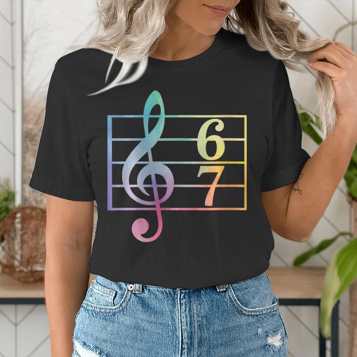 67 Music Meme Slang Six Seven Music Teacher Musician Women's T-Shirt, funny gift
