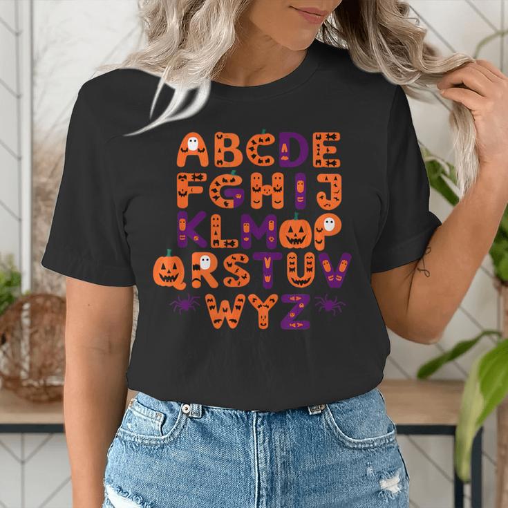 ABCs Learning Kindergarten Teacher Halloween Alphabet Women's T-Shirt, funny gift ABCs Learning Kindergarten Teacher Halloween Alphabet Women's T-Shirt, funny gift