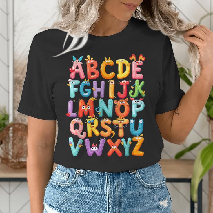 Alphabet A-Z ABC Kids Back To School Pre K Teachers Women's T-Shirt, funny gift
