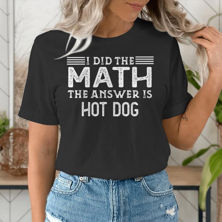 The Answer Is Hot Dog Math Teacher Student Women's T-Shirt, funny gift The Answer Is Hot Dog Math Teacher Student Women's T-Shirt, funny gift