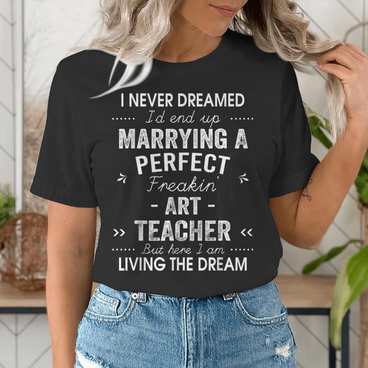 Art Teacher Christmas Xmas Never Dreamed Marrying Women's T-Shirt, funny gift
