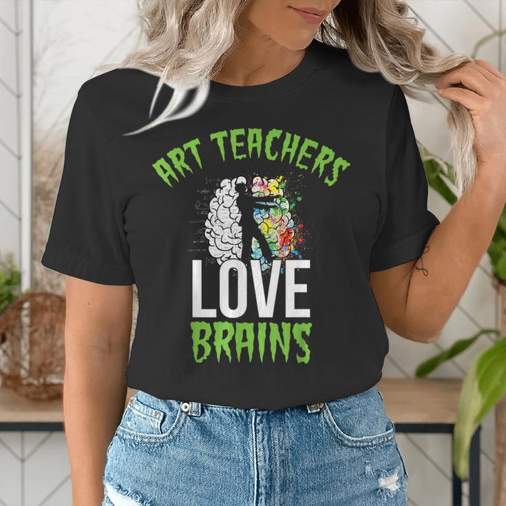 Art Teachers Love Brains Shirt Halloween Zombie Teaching Tee Men Women Kids Women's T-Shirt, funny gift Art Teachers Love Brains Shirt Halloween Zombie Teaching Tee Men Women Kids Women's T-Shirt, funny gift