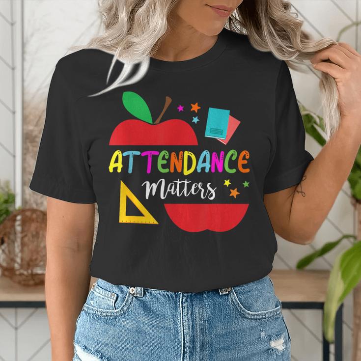 Attendance Matters Teacher Apple For Back To School Women's T-Shirt, funny gift