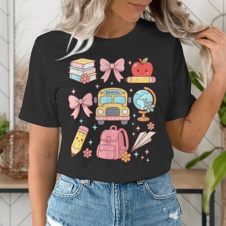 Back To School Coquette Teacher Women Girl Kindergarten PreK Women's T-Shirt, funny gift Back To School Coquette Teacher Women Girl Kindergarten PreK Women's T-Shirt, funny gift