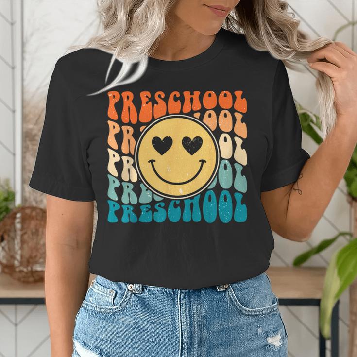 Back To School Groovy Smile Preschool Teachers Students Kids Women's T-Shirt, funny gift Back To School Groovy Smile Preschool Teachers Students Kids Women's T-Shirt, funny gift